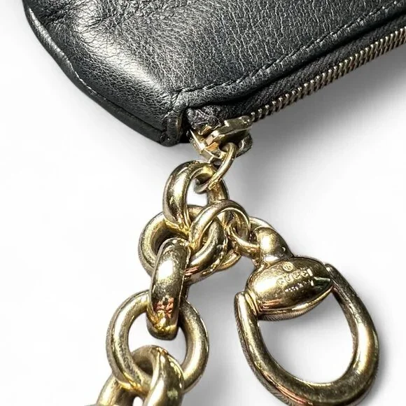 GUCCI Black Pebbled Leather Sienna Tassel Clutch Bag - Picture 6 of 15